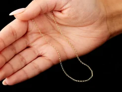 9ct Yellow Gold 1.7mm Oval Belcher Chain 16