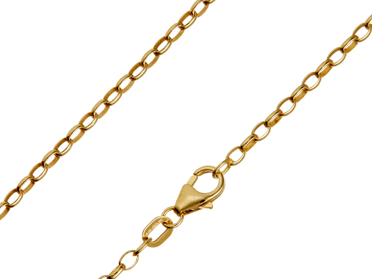 9ct Yellow Gold 2.3mm Oval Belcher Chain 18"/45cm Hallmarked