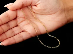 9ct Yellow Gold 2.3mm Oval Belcher Chain 18