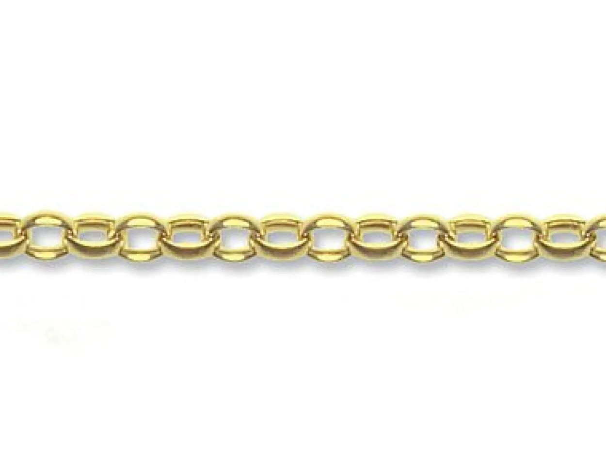 9ct Yellow Gold 3.0mm Oval Belcher Chain Loose Unhallmarked