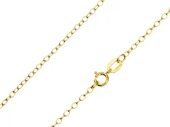 9ct Yellow Gold 1.7mm Oval Trace Chain 16"/40cm Hallmarked