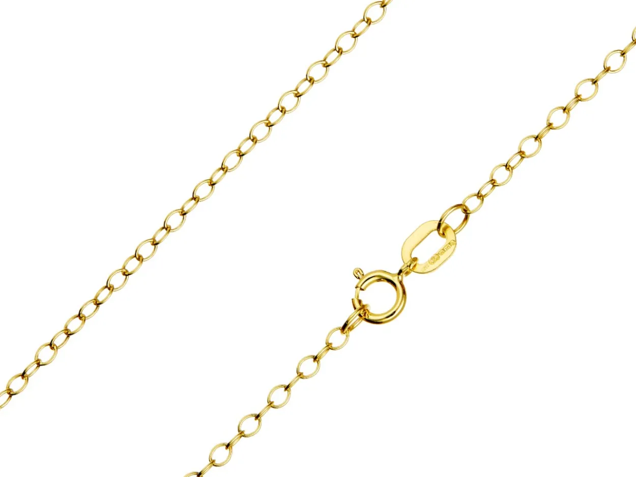 9ct Yellow Gold 1.7mm Oval Trace Chain 16"/40cm Hallmarked