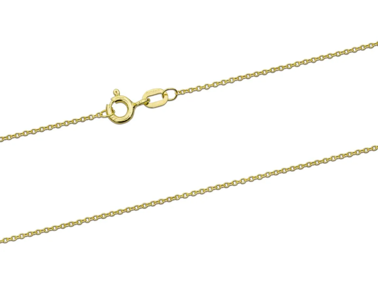 9ct Yellow Gold 1.0mm Oval Trace Chain 16"/40cm Unhallmarked