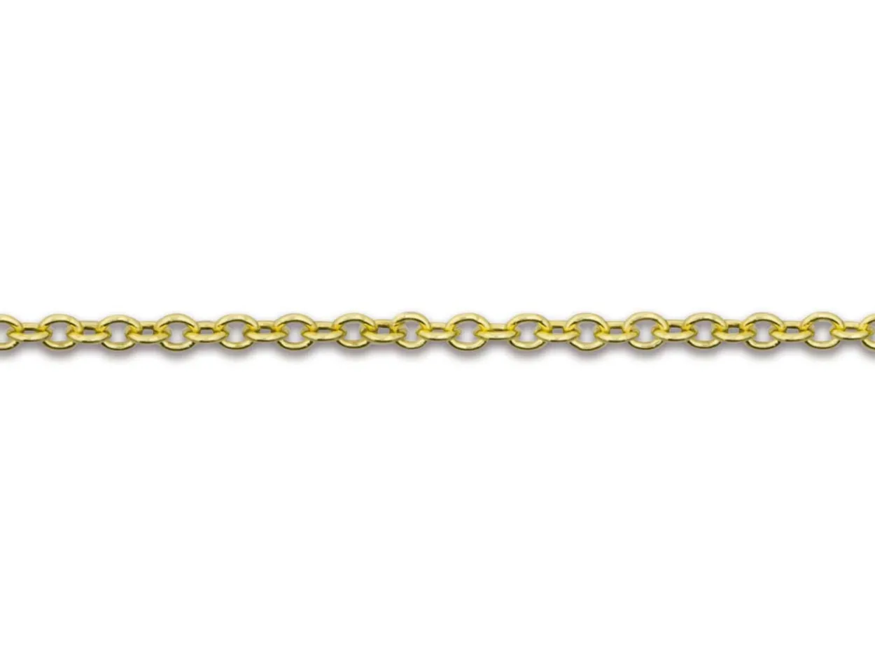 9ct Yellow Gold 1.0mm Oval Trace Chain 16"/40cm Unhallmarked