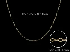 9ct Yellow Gold 1.7mm Oval Trace Chain 18
