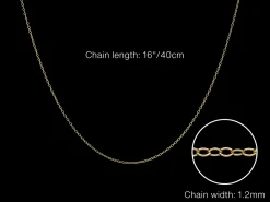 9ct Yellow Gold 1.2mm Oval Trace Chain 16