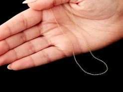 9ct Yellow Gold 1.2mm Oval Trace Chain 16