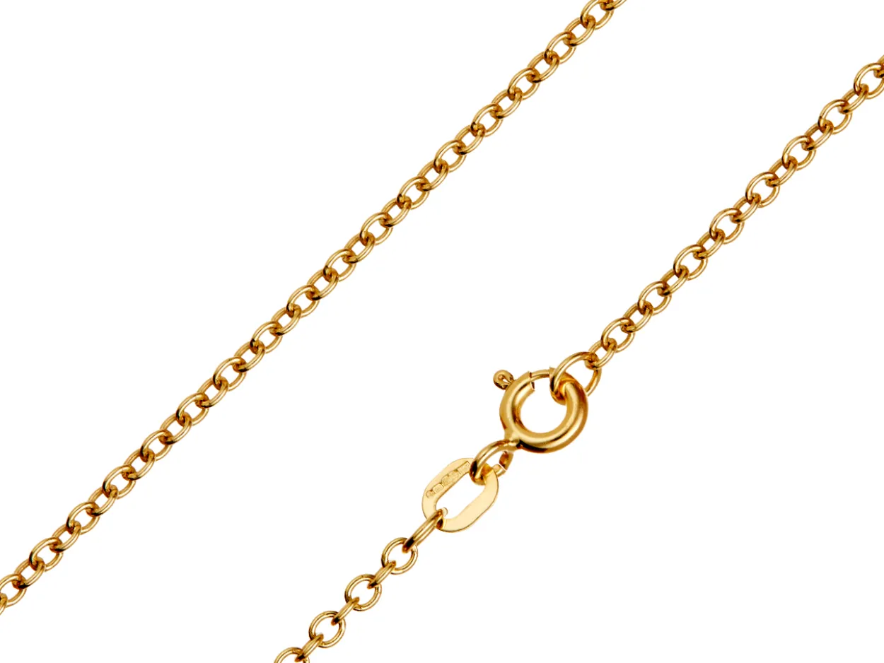 9ct Yellow Gold 2.0mm Oval Trace Chain 18"/45cm Hallmarked