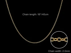 9ct Yellow Gold 2.0mm Oval Trace Chain 18