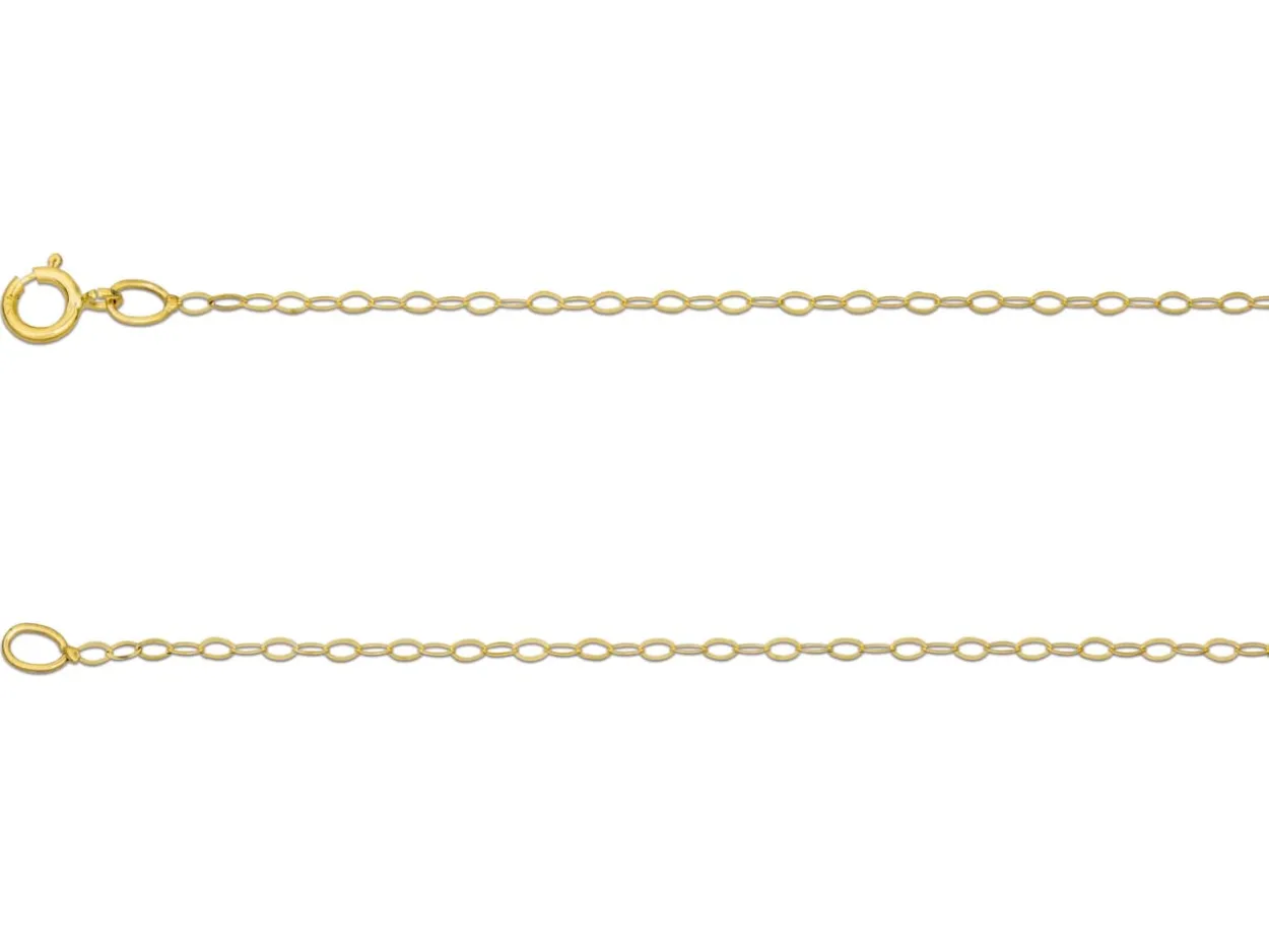9ct Yellow Gold 1.2mm Oval Trace Chain 20"/50cm Unhallmarked