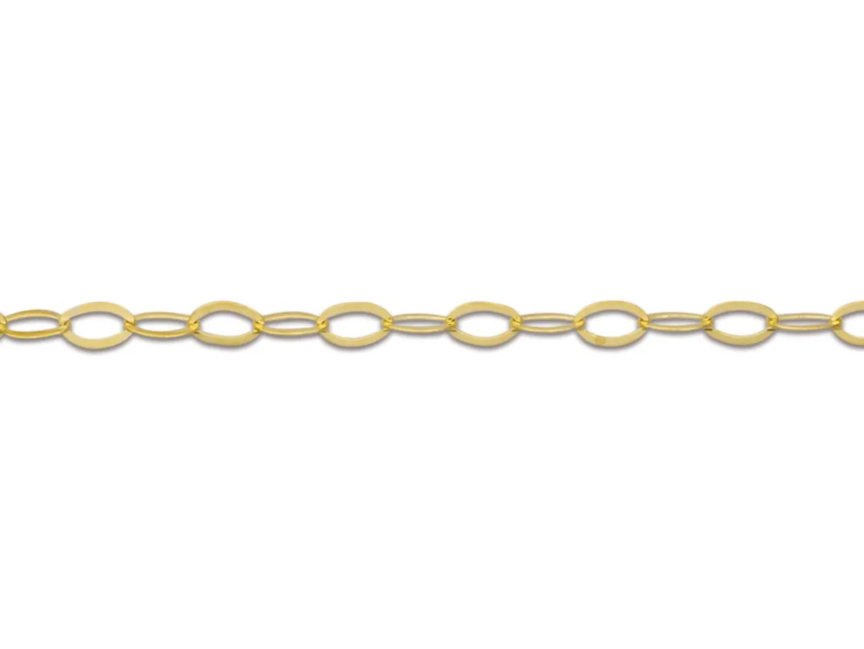 9ct Yellow Gold 1.2mm Oval Trace Chain 20"/50cm Unhallmarked