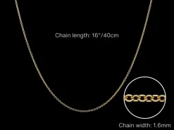 9ct Yellow Gold 1.6mm Oval Trace Chain 16