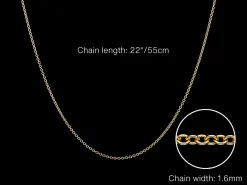 9ct Yellow Gold 1.6mm Oval Trace Chain 22