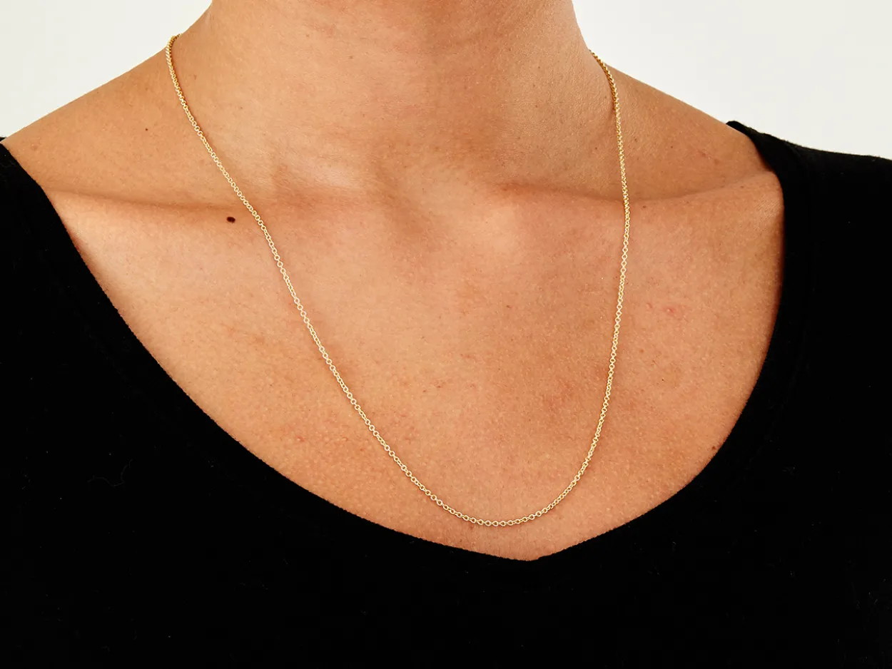 9ct Yellow Gold 1.6mm Oval Trace Chain 22"/55cm Hallmarked