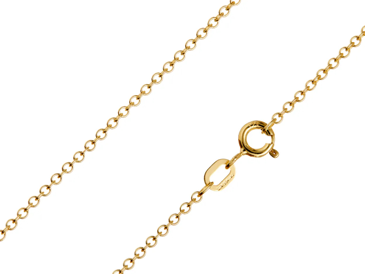 9ct Yellow Gold 1.6mm Oval Trace Chain 20"/50cm Hallmarked