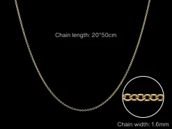 9ct Yellow Gold 1.6mm Oval Trace Chain 20