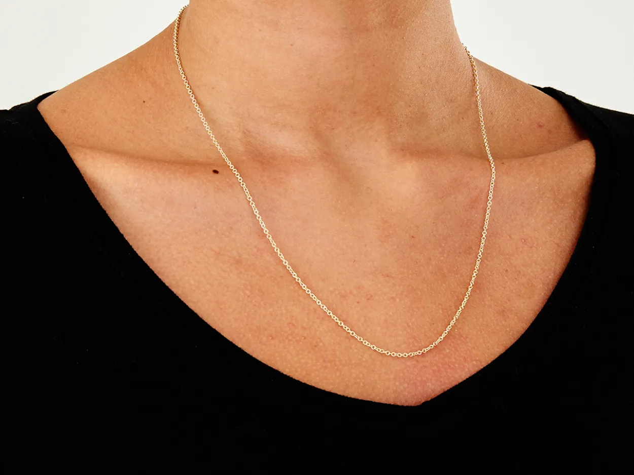 9ct Yellow Gold 1.6mm Oval Trace Chain 20"/50cm Hallmarked