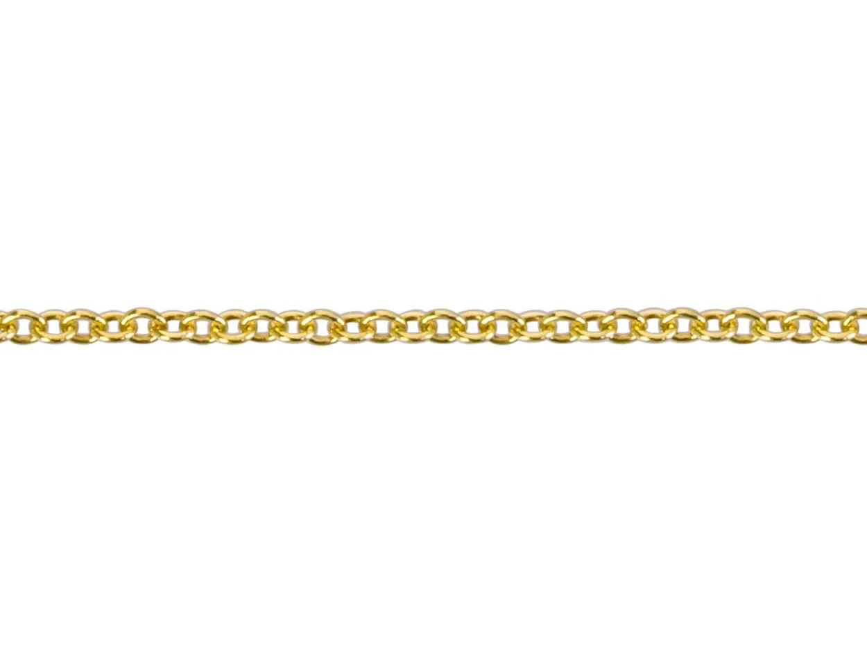 9ct Yellow Gold 1.0mm Oval Trace Chain 20"/50cm Hallmarked