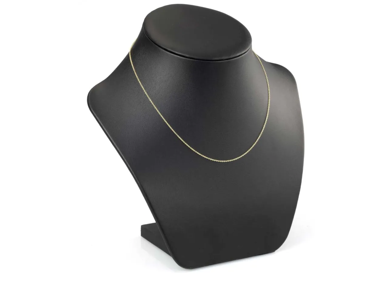 9ct Yellow Gold 1.0mm Oval Trace Chain 20"/50cm Hallmarked