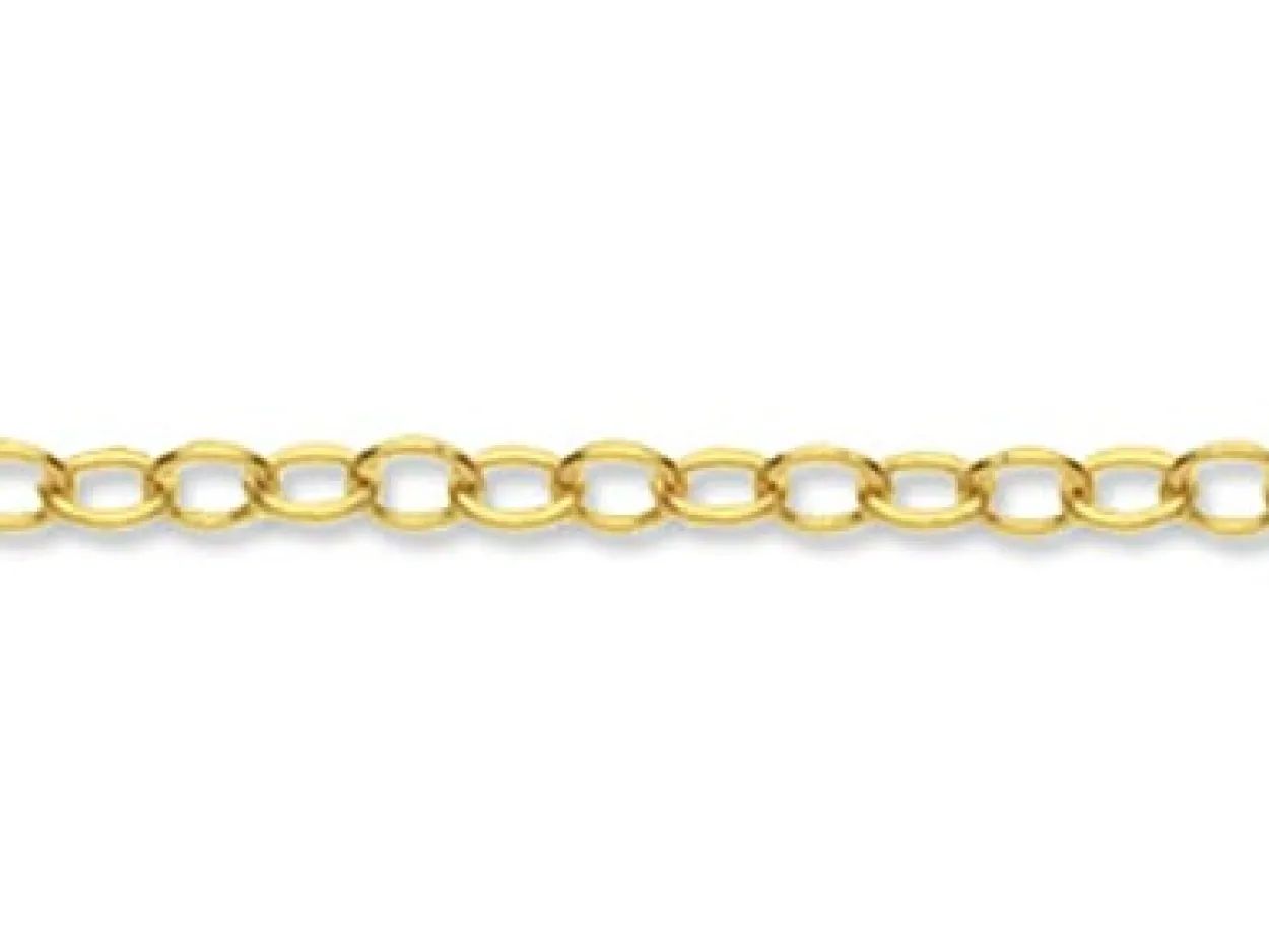 9ct Yellow Gold 1.8mm Oval Trace Chain Loose Unhallmarked