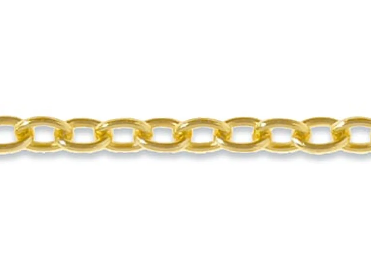 9ct Yellow Gold 3.5mm Oval Trace Chain Loose Unhallmarked