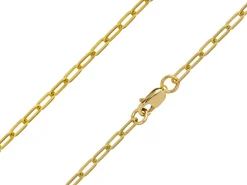 9ct Yellow Gold 2.5mm Paperclip Trace Bracelet 7.5"/19cm Hallmarked
