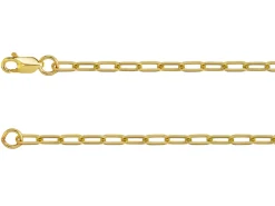 9ct Yellow Gold 2.5mm Paperclip Trace Bracelet 7.5"/19cm Hallmarked