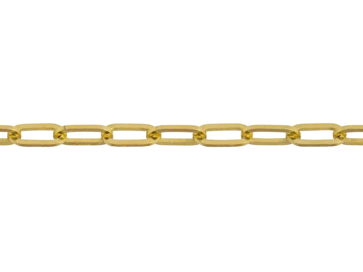 9ct Yellow Gold 2.5mm Paperclip Trace Bracelet 7.5"/19cm Hallmarked