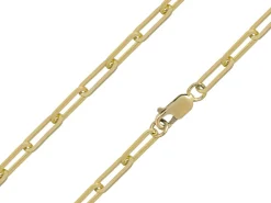9ct Yellow Gold 3.9mm Paperclip Trace Bracelet 7.5"/19cm Hallmarked