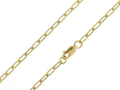 9ct Yellow Gold 2.5mm Paperlclip Trace Chain 18"/45cm Hallmarked