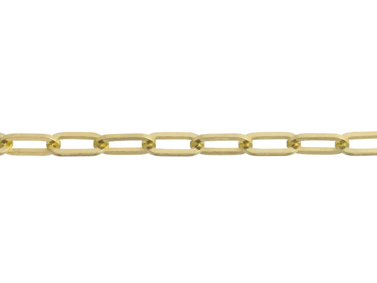 9ct Yellow Gold 2.5mm Paperlclip Trace Chain 18"/45cm Hallmarked