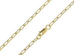 9ct Yellow Gold 2.5mm Paperlclip Trace Chain 16"/40cm Hallmarked