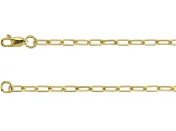9ct Yellow Gold 2.5mm Paperlclip Trace Chain 16"/40cm Hallmarked