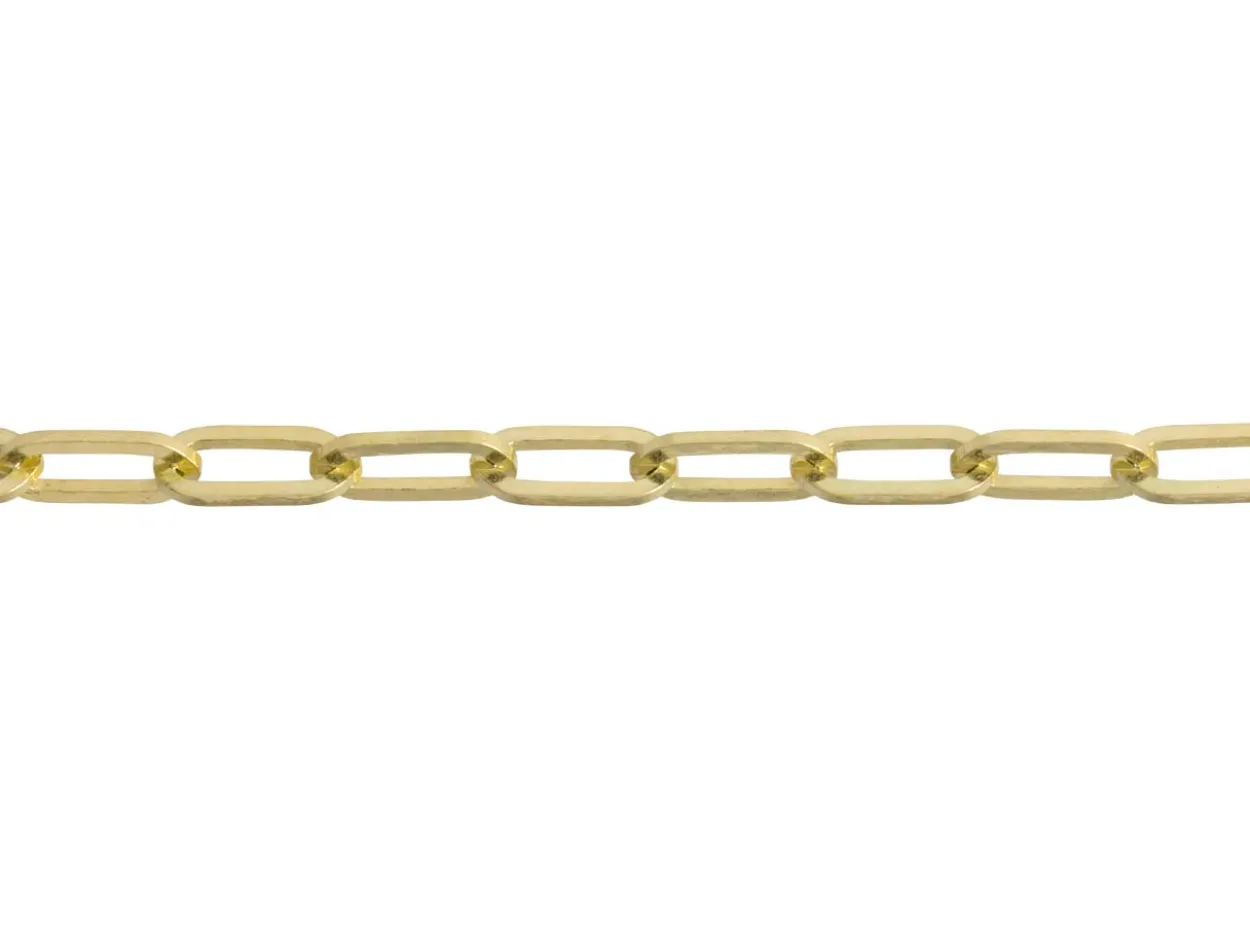 9ct Yellow Gold 2.5mm Paperlclip Trace Chain 16"/40cm Hallmarked