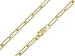 9ct Yellow Gold 3.9mm Paperlclip Trace Chain 18"/45cm Hallmarked