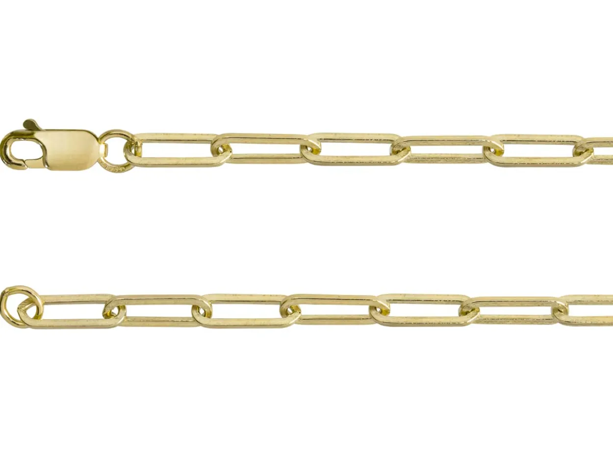 9ct Yellow Gold 3.9mm Paperlclip Trace Chain 18"/45cm Hallmarked