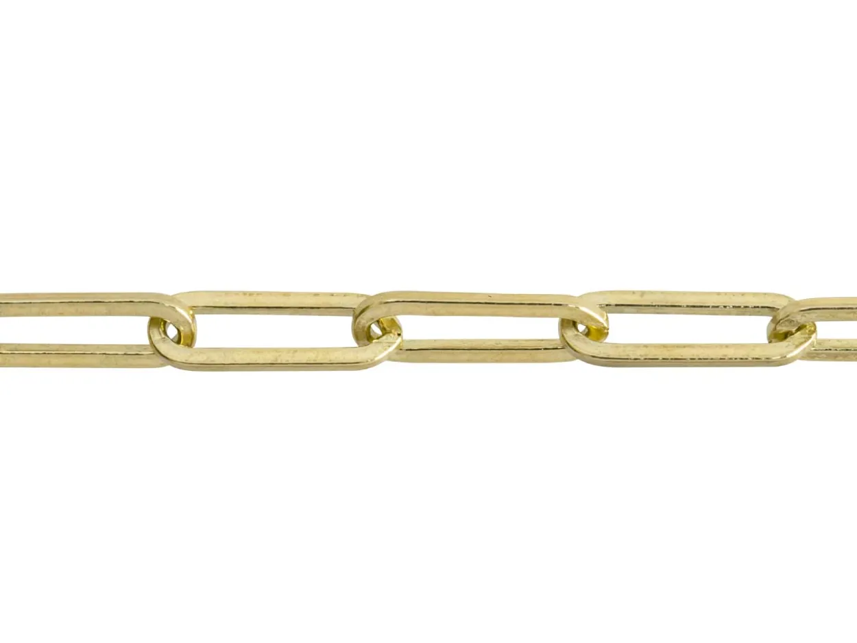9ct Yellow Gold 3.9mm Paperlclip Trace Chain 16"/40cm Hallmarked