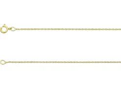 9ct Yellow Gold 0.5mm Prince Of Wales Rope Chain 16"/40cm Unhallmarked