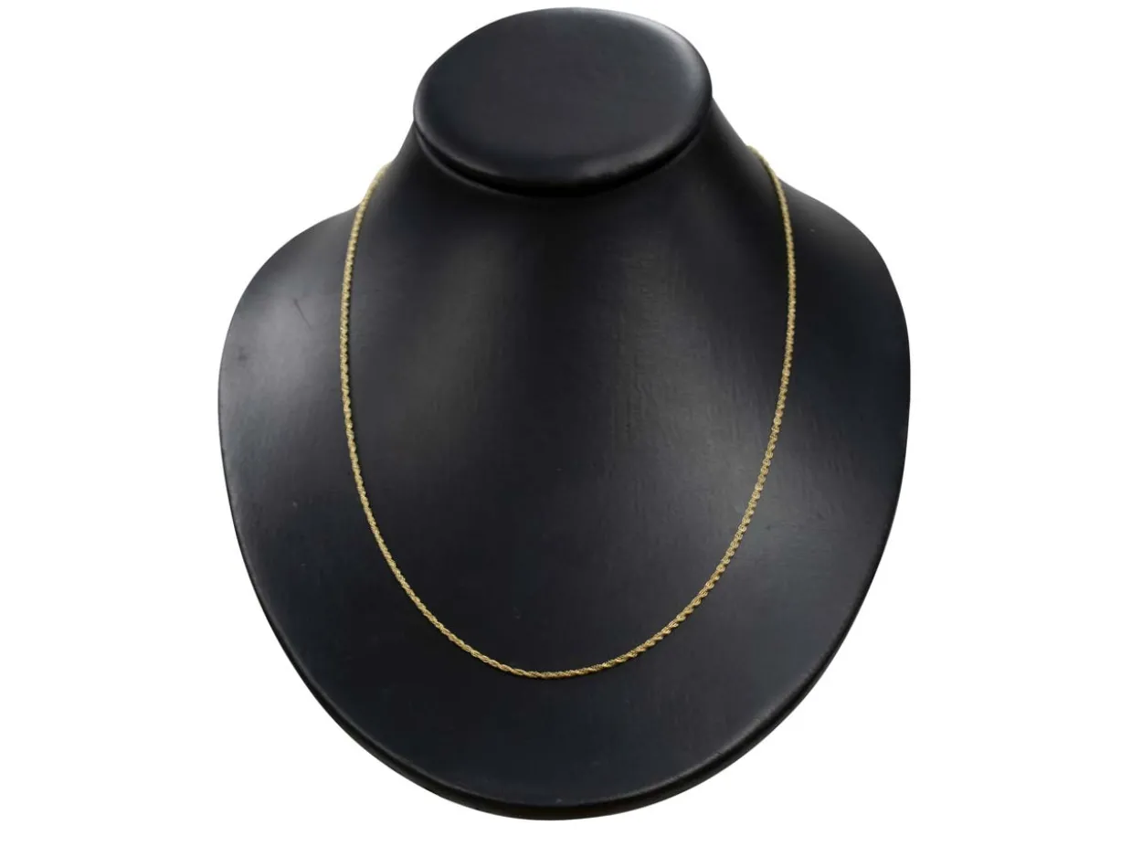 9ct Yellow Gold 1.2mm Prince Of Wales Rope Chain 22"/55cm Hallmarked