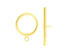 9ct Yellow Gold 15mm Ring And Bar Toggle Set