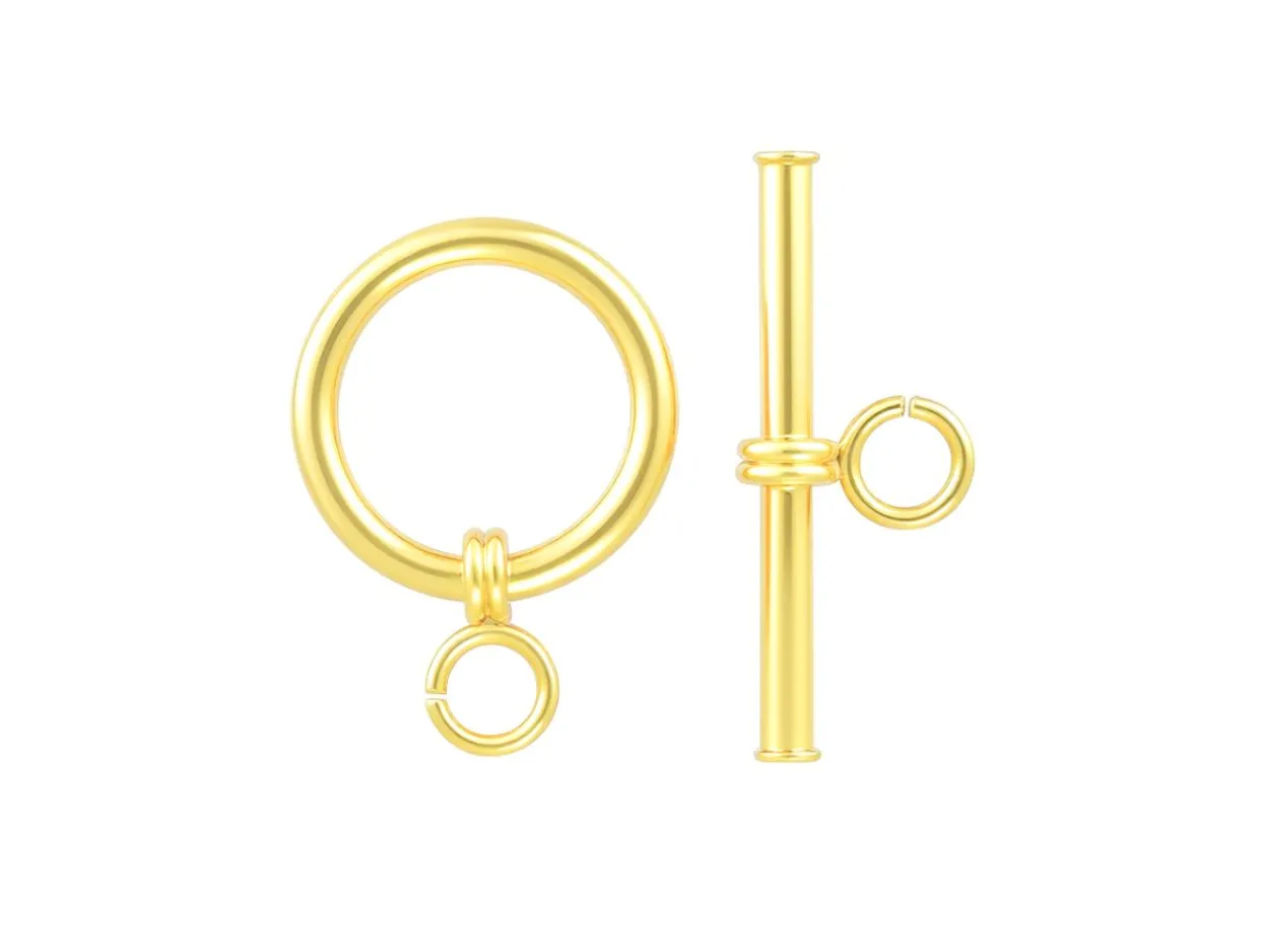 9ct Yellow Gold 9mm Ring And Bar Toggle Set
