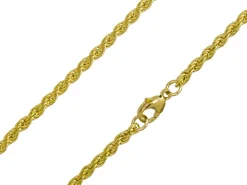 9ct Yellow Gold 3.0mm Rope Chain 16"/40cm Hallmarked