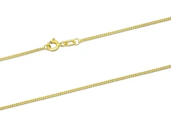 9ct Yellow Gold 1.3mm Round Curb Chain 18"/45cm Hallmarked