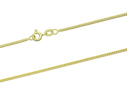 9ct Yellow Gold 1.4mm Round Curb Chain 18"/45cm Hallmarked