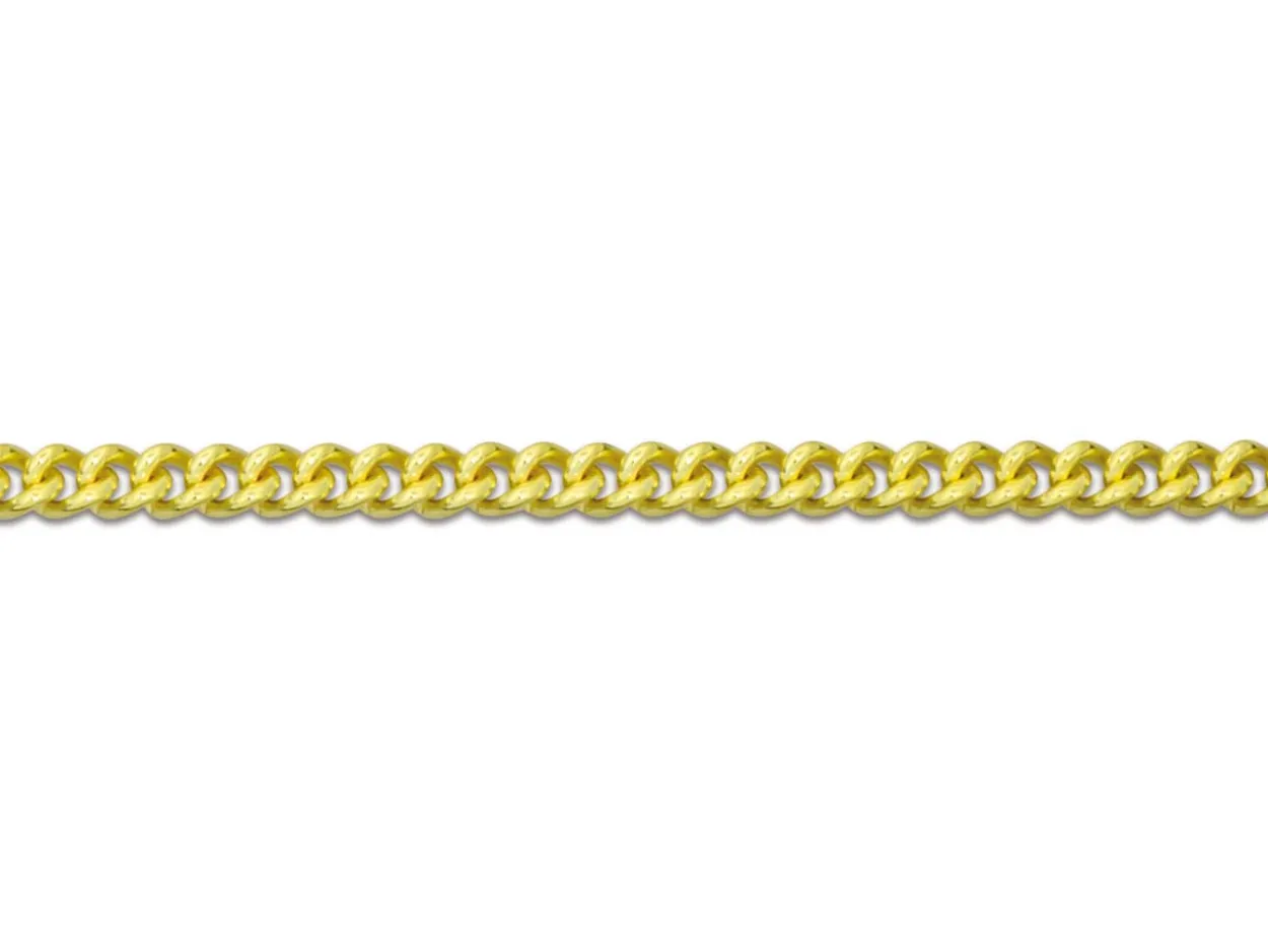9ct Yellow Gold 1.4mm Round Curb Chain 20"/50cm Hallmarked