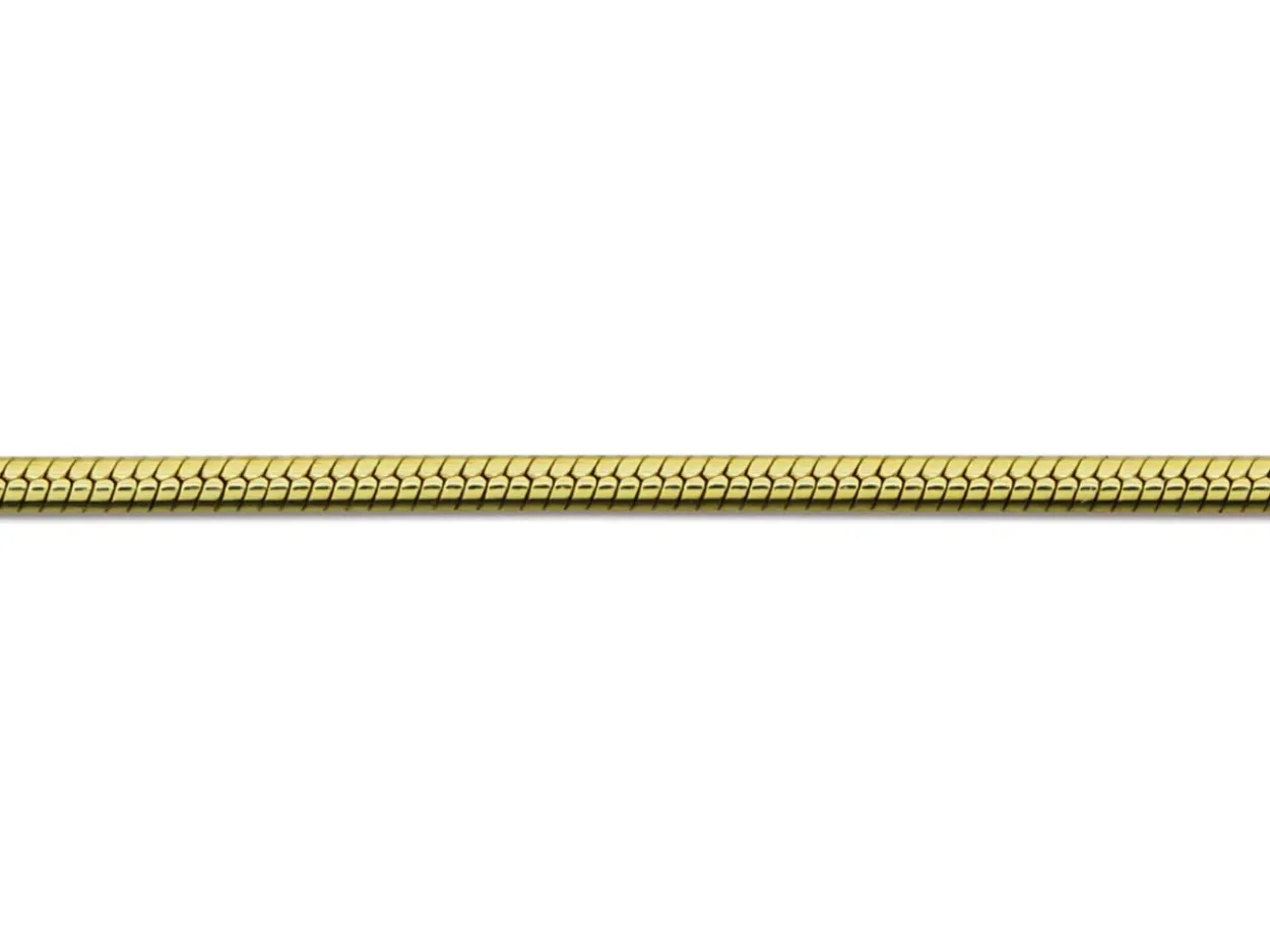 9ct Yellow Gold 0.9mm Round Snake Chain 16"/40cm Hallmarked