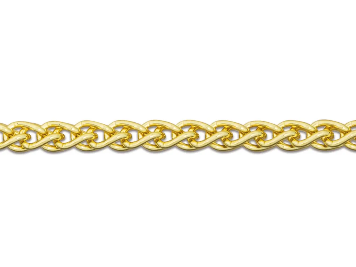 18ct Yellow Gold 1.5mm Round Spiga Chain 16"/40cm Hallmarked