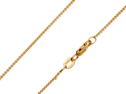 9ct Yellow Gold 1.0mm Round Spiga Chain 16"/40cm Hallmarked