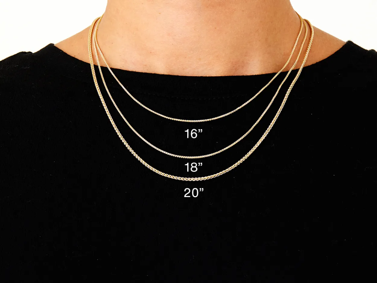 9ct Yellow Gold 1.0mm Round Spiga Chain 16"/40cm Hallmarked