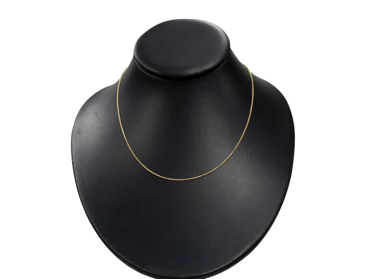 18ct Yellow Gold 1.0mm Round Spiga Chain 18"/45cm Hallmarked